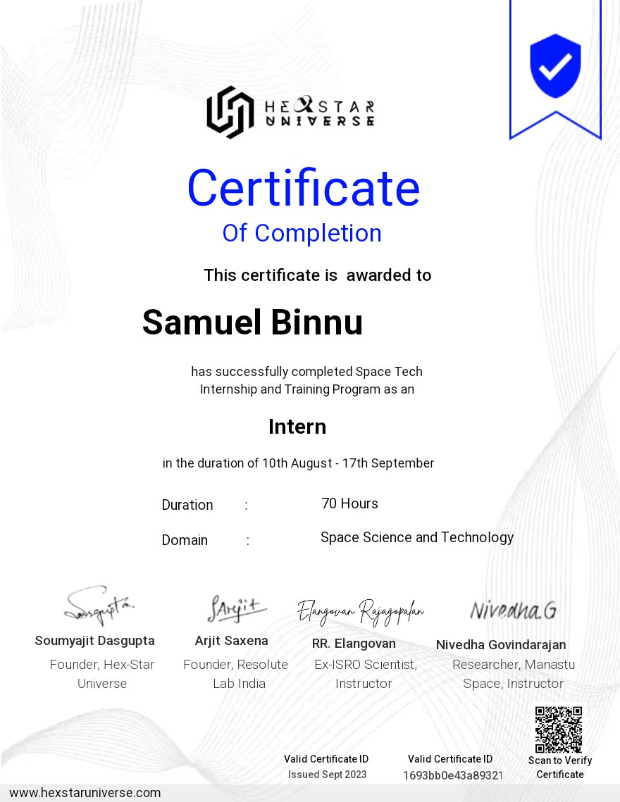 Space Tech Training and Internship Program